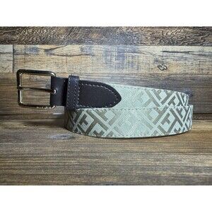 Tommy Hilfiger Men’s Belt Brown/Khaki Monogram Print Size M